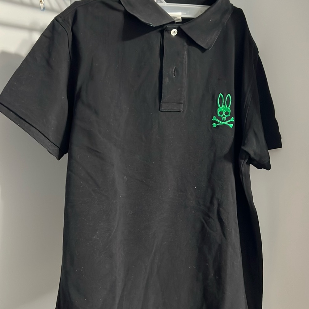 Psycho Bunny Men's Short Sleeve Casual Golf Polo Size 4 Gray Knit